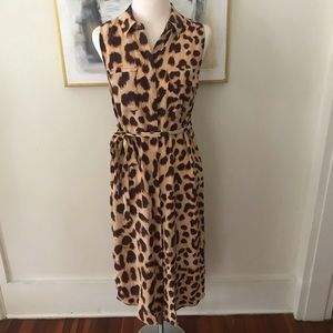 NWOT Equipment Leopard Midi Shirt Dress Medium